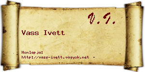 Vass Ivett névjegykártya